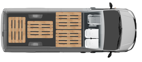 Цельнометаллический фургон с 3-местной кабиной удлиненный вид сверху